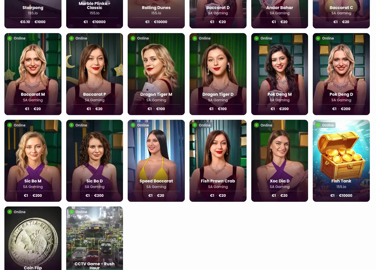 Richard Casino App auf dem Smartphone mit Spielauswahl
